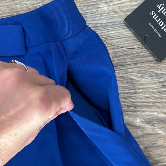 Tuckernuck Sapphire Blue Pleated Duncan Trouser High Rise Chic Womens Size M NWT - Picture 6 of 11